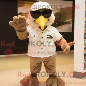 Beige Eagle mascot costume...