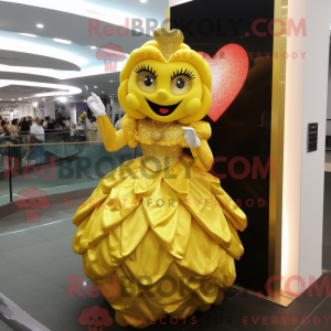Gold Heart maskotdraktfigur...