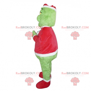 Mascota Grinch en traje de Navidad - Redbrokoly.com