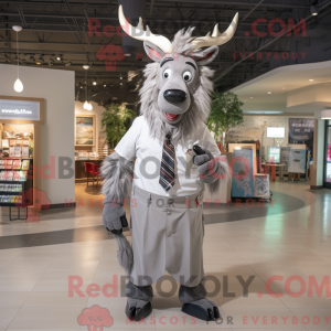 Sølv elg maskot kostume...