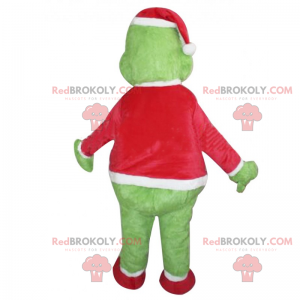 Grinch maskot i juletøj - Redbrokoly.com