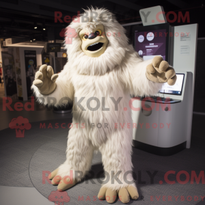 Beige Yeti-maskotdraktfigur...