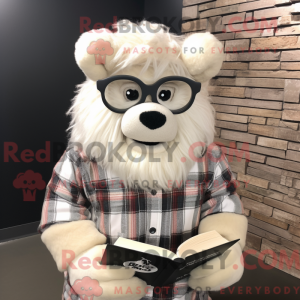 Witte Bison mascottekostuum...