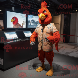 Rust Rooster maskot kostume...