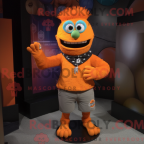 Fantasia de monstro de Frankenstein laranja com camiseta estampada e cachecóis - RedBrokoly.com