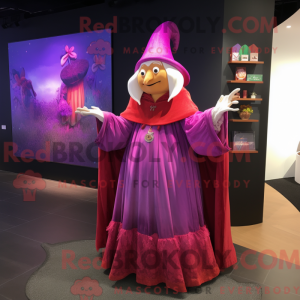 Magenta heks maskot drakt...