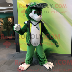 Grön Skunk-maskotdraktfigur...