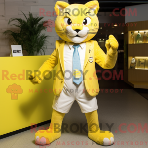Costume mascotte Puma jaune...