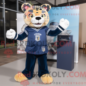 Navy Jaguar maskot kostume...