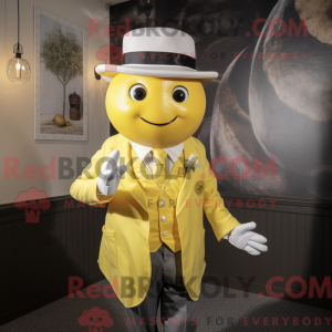Fantasia de mascote Limão com colete e abotoaduras - Mascotes de limão - REBROKO_299636 - RedBrokoly.com