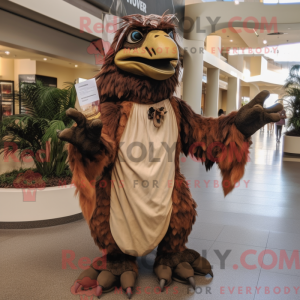 Brun Utahraptor maskot...