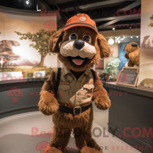 Bruine hond mascottekostuum...