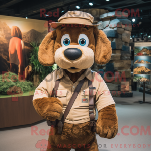 Brun Hunde maskot kostume...