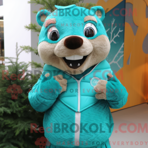 Turquoise Beaver mascot...