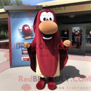 Maroon Hot Dogs mascot...