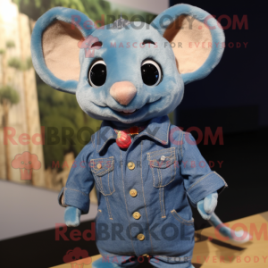 Blå Dormus maskot kostume...