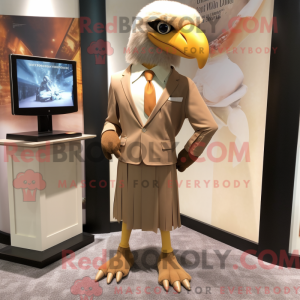 Tan Eagle maskotdraktfigur...