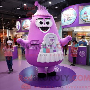 Paars ijs mascottekostuum...