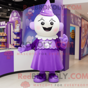 Paars ijs mascottekostuum...