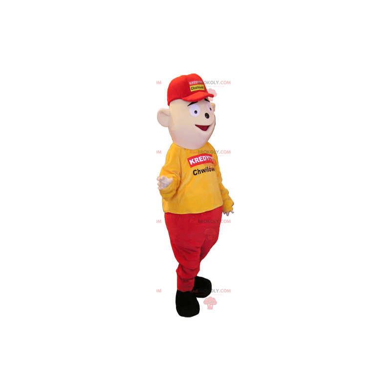 Mascotte man met pet - Redbrokoly.com Mascotte man met pet - Redbrokoly.com
