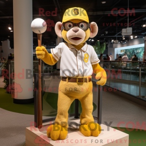 Geel aap-mascottekostuum...