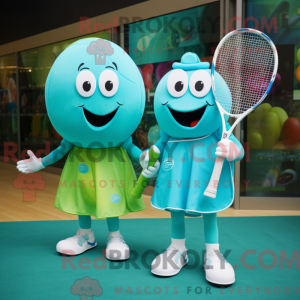 Turquoise Tennis Racket...