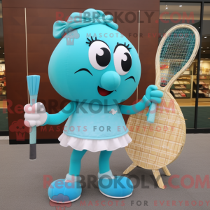 Turquoise tennisracket...