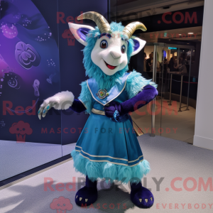 Blue Goat mascot costume...