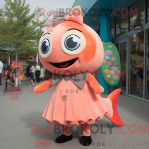 Peach Salmon maskot kostume...