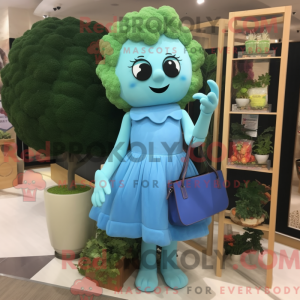 Sky Blue Broccoli maskot...