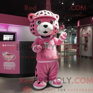 Roze Jaguar mascottekostuum...
