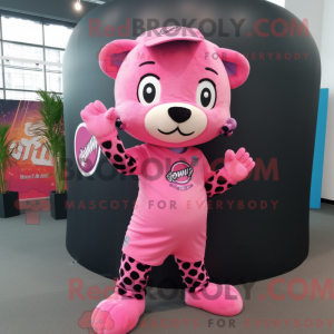 Roze Jaguar mascottekostuum...