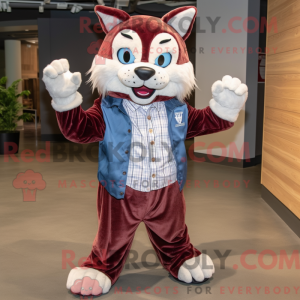 Maroon Lynx-mascottekostuum...