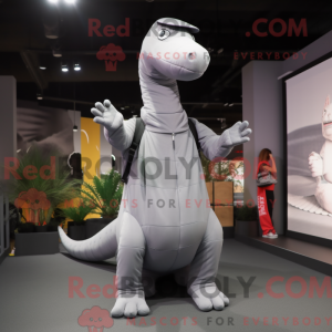 Gray Brachiosaurus mascot...