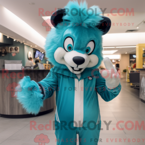 Cyan Skunk Maskottchen...