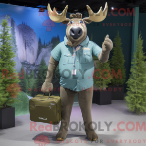 Olive Elk-mascottekostuum...