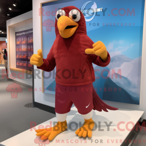 Maroon Gull maskot kostume...