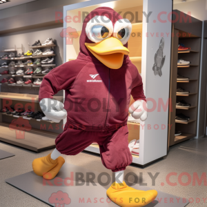 Maroon Gull maskot kostume...