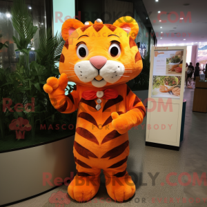 Orange Tiger Maskottchen...