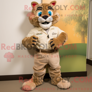 Tan Bobcat maskot...