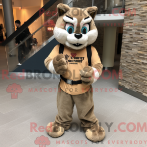 Tan Bobcat maskot...