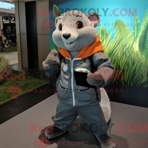 Grå Mongoose maskot kostume...