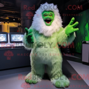 Fantasia de mascote de ieti verde floresta com macacão e luvas - Mascotes Yetis - REBROKO_300016 - RedBrokoly.com