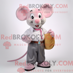 Pink Mouse maskot kostume...