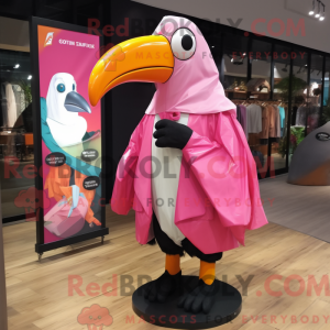 Roze Toekan mascottekostuum...