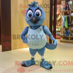 Olivenblå Jay maskot...