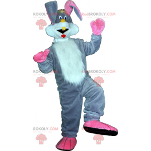 Gray rabbit mascot and big pink ears - Redbrokoly.com