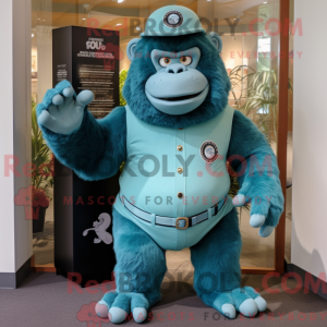 Teal Gorilla Maskottchen...