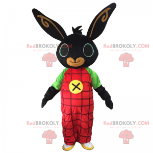 Svart kanin maskot overall - Redbrokoly.com