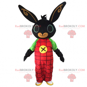 Zwart konijn mascotte overall - Redbrokoly.com